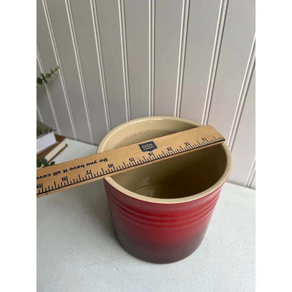 Le Creuset Stoneware Crock Utensil Holder Ombre Red | Kitchen Counter Decor